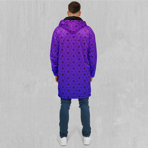 Star Net (Ultraviolet) Zip Up Cloak (Black Fur)