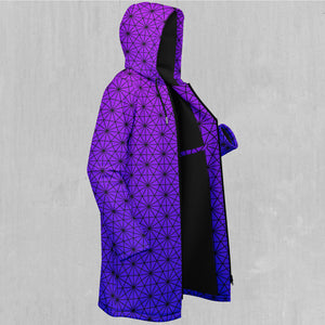 Star Net (Ultraviolet) Zip Up Cloak (Black Fur)