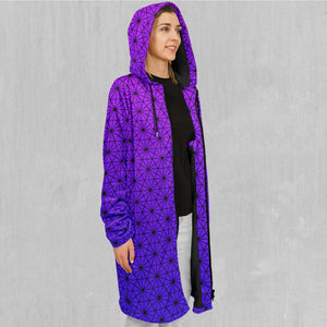 Star Net (Ultraviolet) Zip Up Cloak (Black Fur)