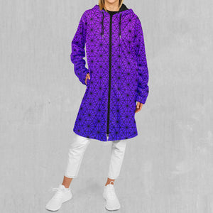 Star Net (Ultraviolet) Zip Up Cloak (Black Fur)
