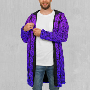 Star Net (Ultraviolet) Zip Up Cloak (Black Fur)