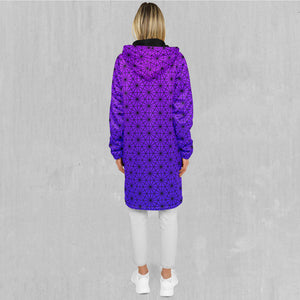 Star Net (Ultraviolet) Zip Up Cloak (Black Fur)