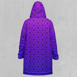 Star Net (Ultraviolet) Zip Up Cloak (Black Fur)