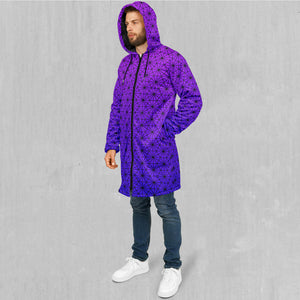 Star Net (Ultraviolet) Zip Up Cloak (Black Fur)