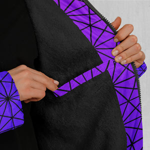 Star Net (Ultraviolet) Zip Up Cloak (Black Fur)