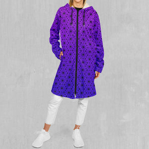 Star Net (Ultraviolet) Zip Up Cloak (White Fur)