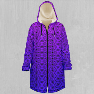 Star Net (Ultraviolet) Zip Up Cloak (White Fur)
