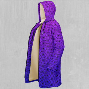Star Net (Ultraviolet) Zip Up Cloak (White Fur)