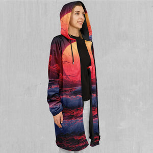 The Synthwave off Kanagawa Zip Up Cloak (Black Fur)