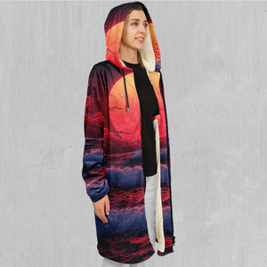 The Synthwave off Kanagawa Zip Up Cloak (White Fur)