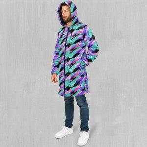 Vapor Camo Zip Up Cloak (Black Fur)