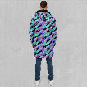 Vapor Camo Zip Up Cloak (Black Fur)