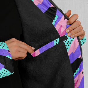 Vapor Camo Zip Up Cloak (Black Fur)