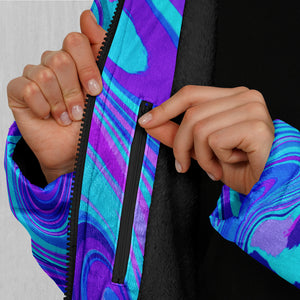 Vapor Drip Zip Up Cloak (Black Fur)