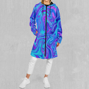 Vapor Drip Zip Up Cloak (Black Fur)