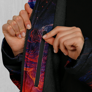 Wonderland Valley Zip Up Cloak (Black Fur)