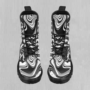 Yin Yang Drip Women's Lace Up Boots