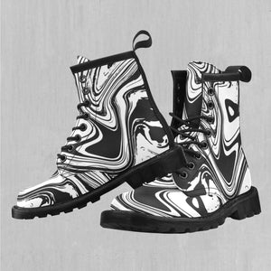 Yin Yang Drip Women's Lace Up Boots