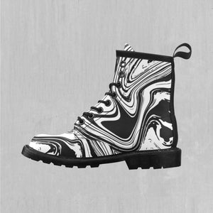 Yin Yang Drip Women's Lace Up Boots
