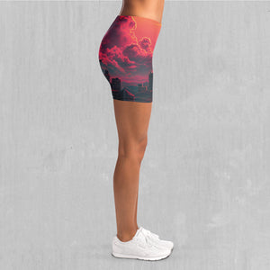 Cyber Skyline Yoga Shorts