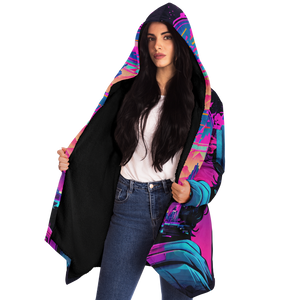 Visionary Cloak (Black Fur) - Festival Clothing, Rave Outfits, EDM Gear