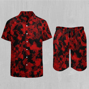 Cardinal Red Camo Men's Beach Set