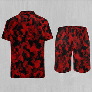 Cardinal Red Camo Men's Beach Set