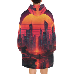 Neon Sunrise Blanket Hoodie
