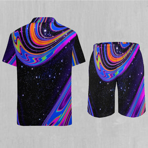 Chromatic Cosmos Men's Beach Set
