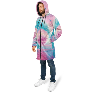 Grid Tide Zip Up Cloak