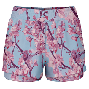 Cherry Blossom Women's 2-in-1 Shorts