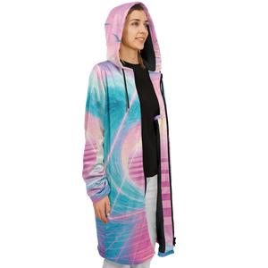 Grid Tide Zip Up Cloak