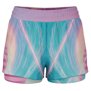 Grid Tide Women's 2-in-1 Shorts