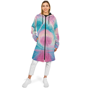 Grid Tide Zip Up Cloak