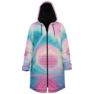 Grid Tide Zip Up Cloak