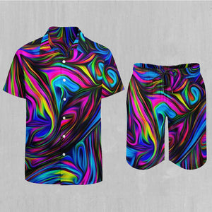 Psychedelic Waves Men's Beach Set