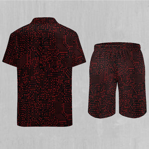 Red Cybernetic Men's Beach Set