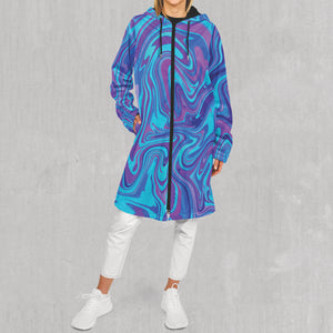 Vapor Drip Zip Up Cloak (Black Fur) - Festival Clothing, Rave Outfits, EDM Gear