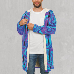 Vapor Drip Zip Up Cloak (White Fur) - Festival Clothing, Rave Outfits, EDM Gear