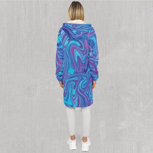 Vapor Drip Zip Up Cloak (White Fur) - Festival Clothing, Rave Outfits, EDM Gear
