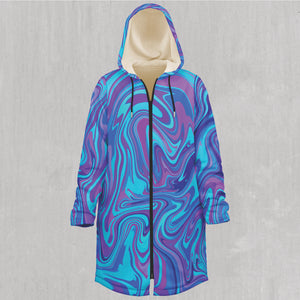 Vapor Drip Zip Up Cloak (White Fur) - Festival Clothing, Rave Outfits, EDM Gear