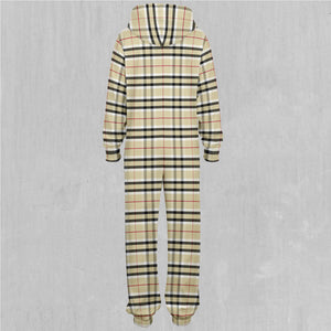 Beige Plaid Jumpsuit