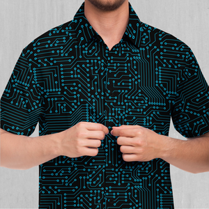 Blue Cybernetic Button Down Shirt