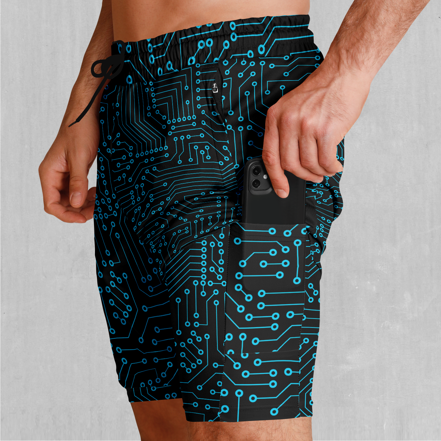 Blue Cybernetic Men's 2 in 1 Shorts