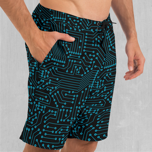 Blue Cybernetic Board Shorts