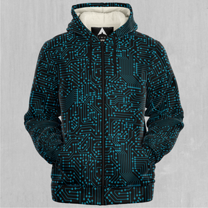 Blue Cybernetic Sherpa Hoodie