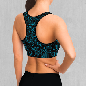 Blue Cybernetic Sports Bra