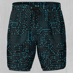 Blue Cybernetic Men's 2 in 1 Shorts