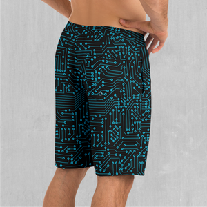 Blue Cybernetic Board Shorts