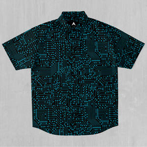 Blue Cybernetic Button Down Shirt